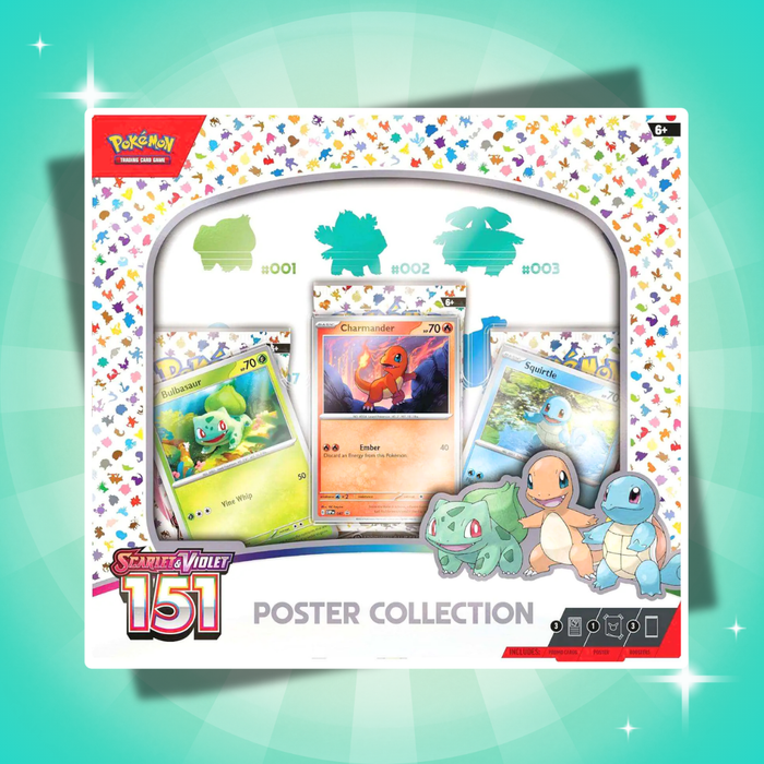 Pokémon Karmesin & Purpur 151 Poster Box Englisch – 3 Booster + Promokarte + Poster