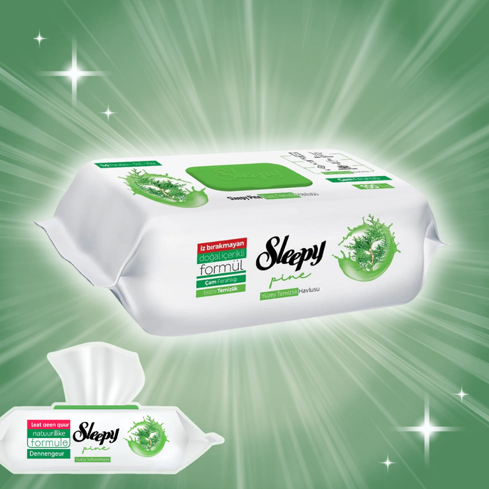 3x Sleepy Reinigungstücher Pine – Feuchte Allzwecktücher | 3x 100 Blatt