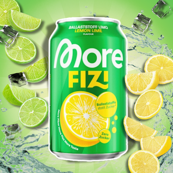 More Nutrition FIZI Lemon Lime 330 ml – Erfrischungsgetränk mit Zitronen-Limetten-Geschmack