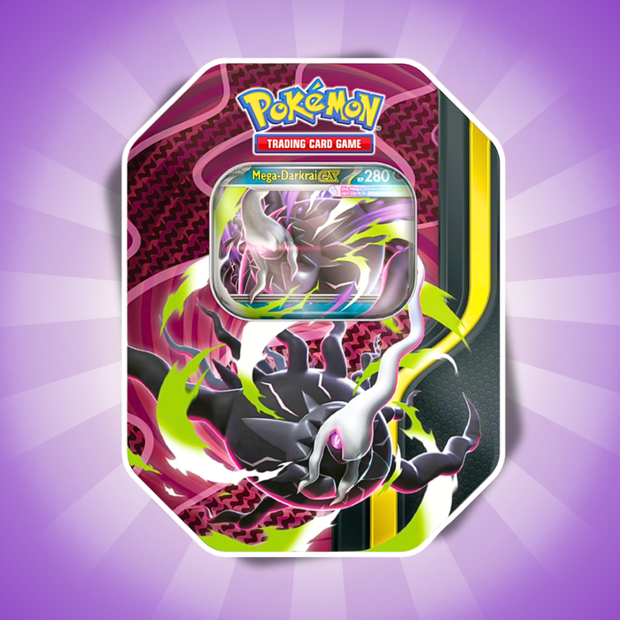 Pokémon Mega-Darkrai ex Tin Box Deutsch – 1 Promokarte, 4 Boosterpacks & 1 Code-Karte