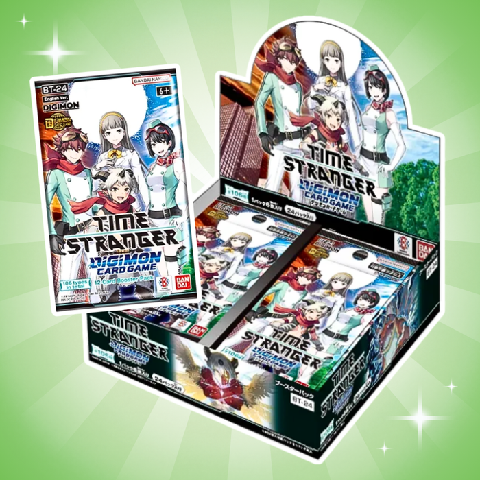Digimon TCG Time Stranger BT24 Booster Display Englisch – 24 Boosterpacks, je 12 Karten, Offizielle Sammelkarten Box