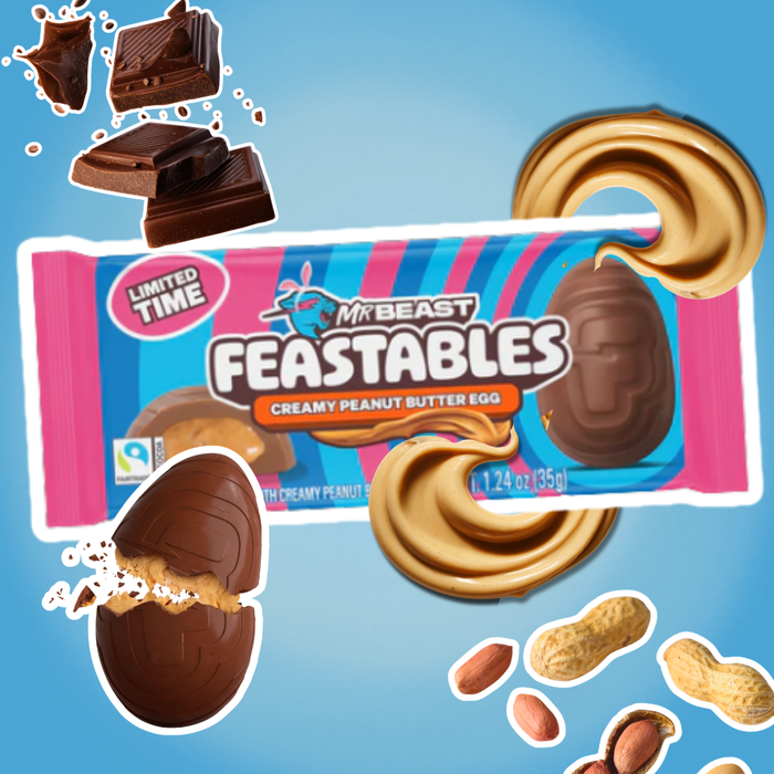 1× MrBeast Feastables Creamy Peanut Butter Egg – Milchschokolade mit Erdnussfüllung – 35 g
