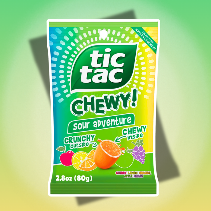 12x Tic Tac Chewy! Sour Adventure – 12x80 g – Saure Kaubonbons mit Fruchtgeschmack