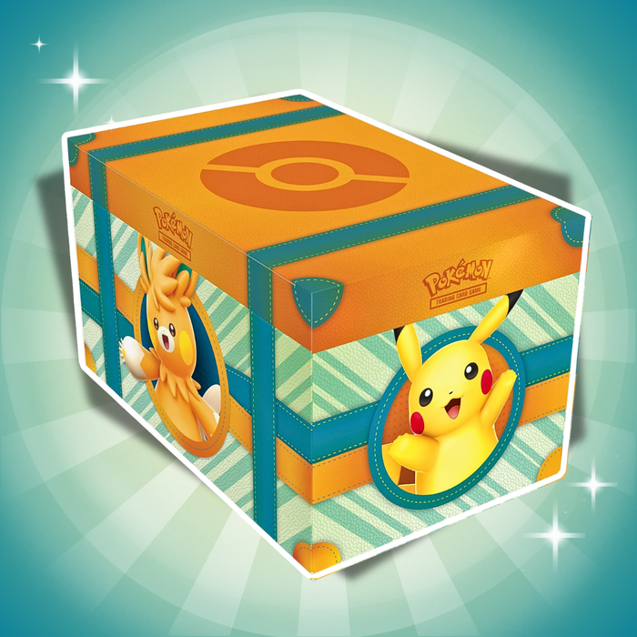 Pokémon Paldea Adventures Chest Englisch – 6 Booster + 7 Holo-Karten + Pikachu-Figur