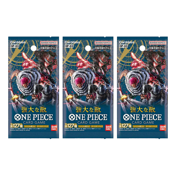 OP-03 Pillars of Strength – 3x Booster (Chinesisch oder Koreanisch) One Piece Card Game – Neu & OVP