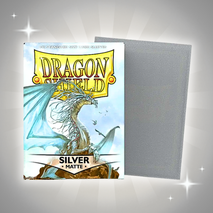 Dragon Shield Kartenhüllen – Silber, Matt, Standardgröße, 100 Stück pro Packung