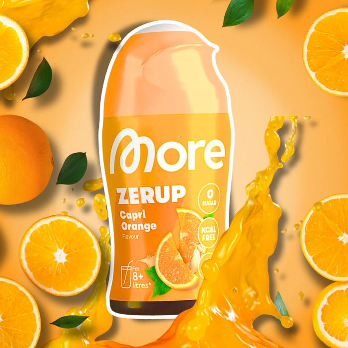 MORE Zerup Zero Sirup Capri Orange Getränkesirup ohne Zucker mit Orangensaftkonzentrat 65 ml