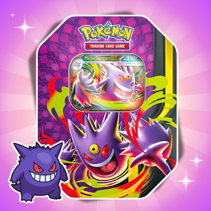 Pokémon Mega Moonlit Tin Box Gengar ex Englisch – 4 Boosterpacks + Promokarte