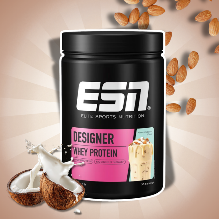 ESN Designer Whey Protein Pulver 908 g Almond Coconut – Whey Protein aus Konzentrat & Isolat