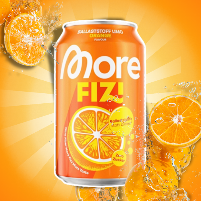 More Nutrition FIZI Ballaststoff Orange 330 ml – Erfrischungsgetränk mit Orangengeschmack