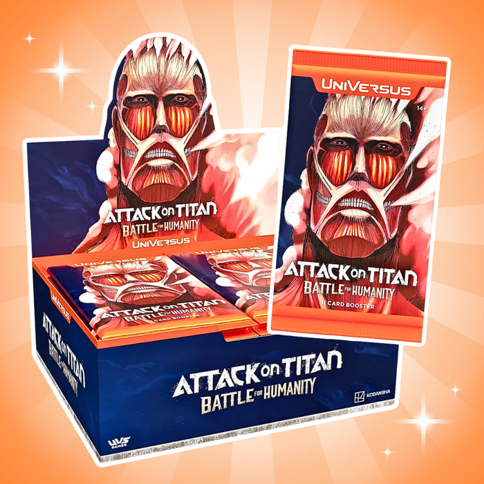 Attack on Titan Battle of Humanity Booster Display Englisch – 24 Boosterpacks, je 11 Karten, Sammelkartenspiel Box