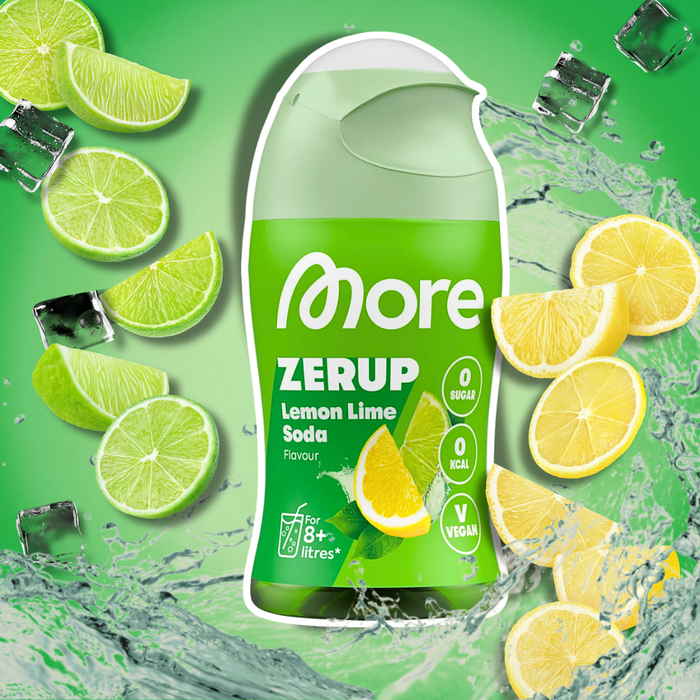 MORE Zerup Zero Sirup Lemon Lime Soda Getränkesirup ohne Zucker mit Limettensaftkonzentrat 65 ml