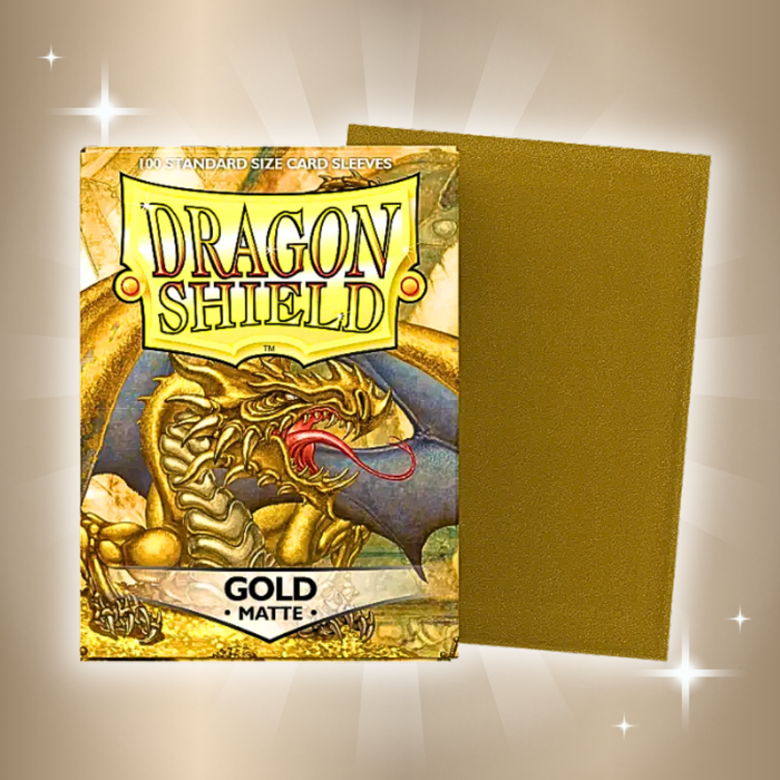 Dragon Shield Kartenhüllen – Gold, Matt, Standardgröße, 100 Stück pro Packung