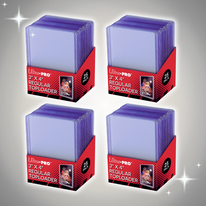 4x Ultra PRO Clear Regular Toploader 3" x 4" | je 25 Stück | Karten Schutzhüllen