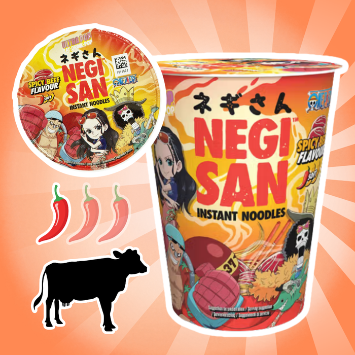 1x One Piece Negisan Instant Nudeln Spicy Beef Cup (65g)