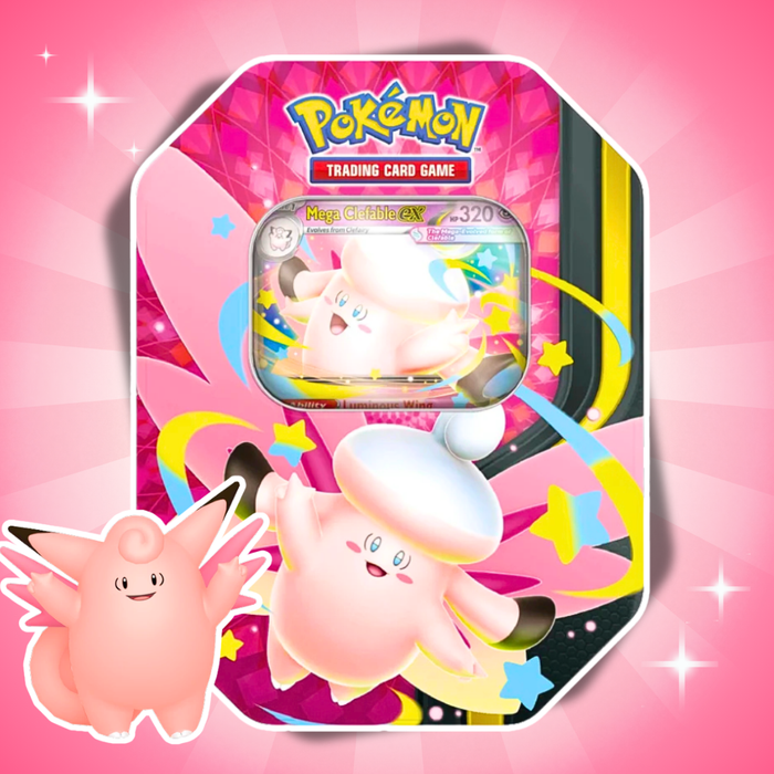 Pokémon Mega Moonlit Tin Box Mega-Pixi-ex Englisch – 4 Boosterpacks + Promokarte