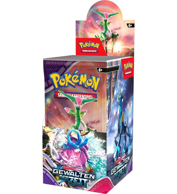 Pokémon Karmesin & Purpur Gewalten der Zeit | Display mit 18 Booster Packs | 180 Karten | Deutsch