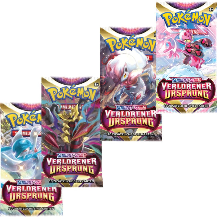 4x Pokémon VERLORENER URSPRUNG Booster Set - mit 10 Karten pro Booster - DEUTSCH
