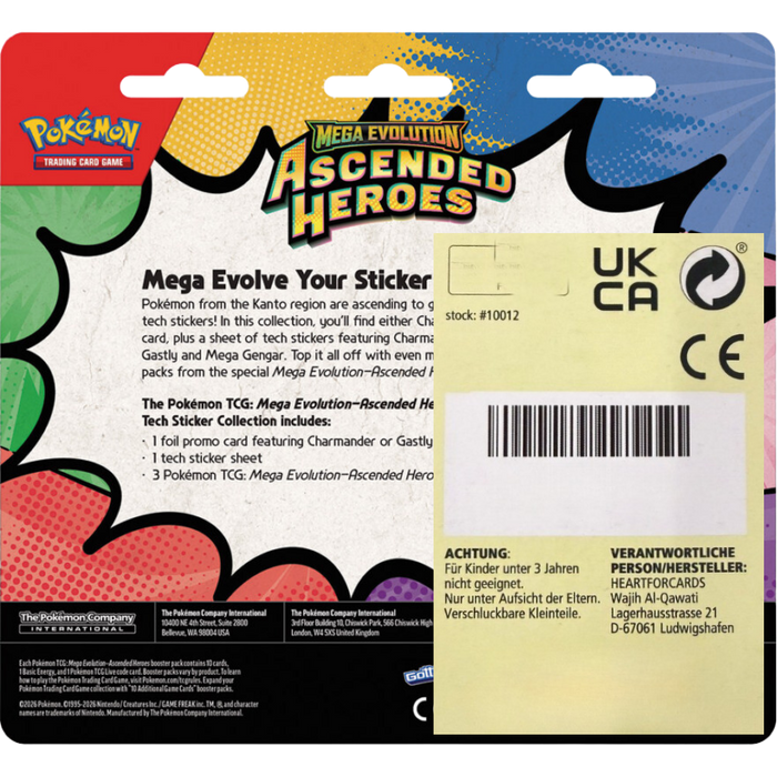 Pokémon ME02.5 – Ascended Heroes Tech Sticker Collection (Red) | 3 Boosterpacks | English Version