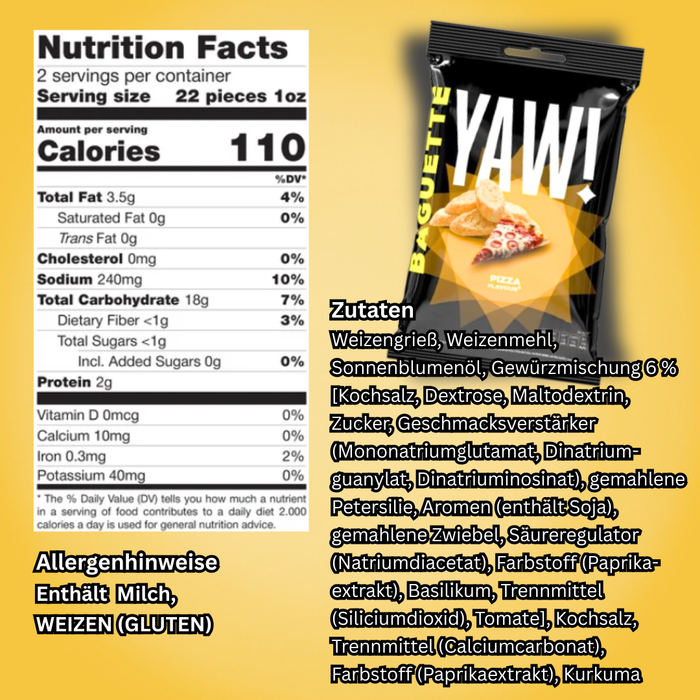 YAW! Baked Baguette Bites – Knusprige Snacksticks, 50 g (verschiedene Geschmacksrichtungen)
