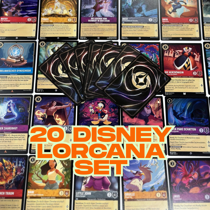 20 Disney Lorcana Collectible Cards – German Edition