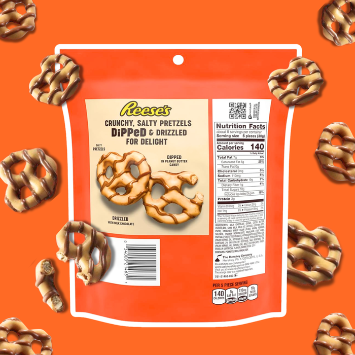 Reese’s Dipped Pretzels 120g | Knusprige Brezeln mit Erdnussbutter & Milchschokolade | Süß-salziger Snack