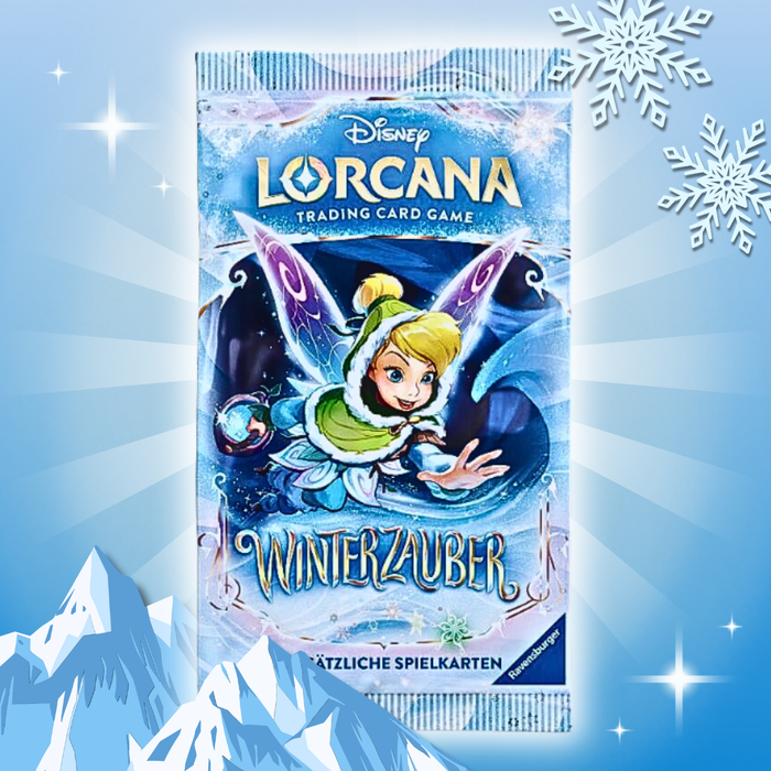 3x Disney Lorcana Winterzauber Booster Deutsch – 3 Boosterpacks, je 12 Karten inkl. Foil Karte, Sammelkartenspiel