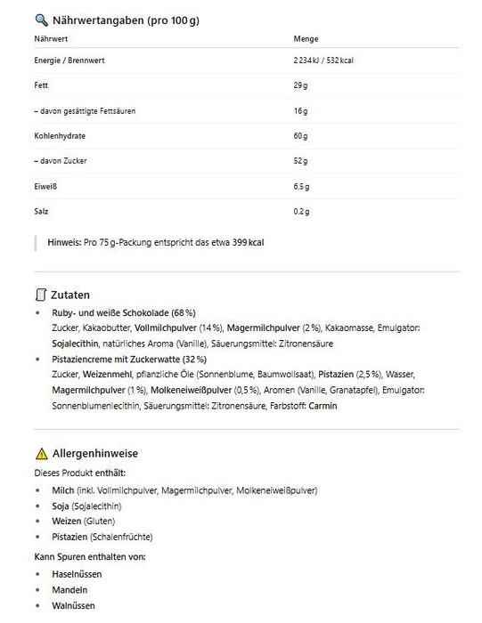 Angel Hair Style Schokolade Pink 75g | Gefüllt mit Pismaniye & Pistaziencreme | 2025 | Schokolade mit Türkische Zuckerwatte Kadayif Halva