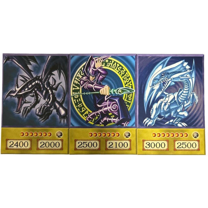 Yugi, Kaiba & Joey-Set Orica -Schwarzer Magier, Weißer Drache & Schwarzer Rotaugen Drache - Original Anime Karte - Alle 3 Favoriten Monster enthalten + Heartforcards Versandschutz