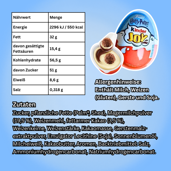 1x Kinder Joy Harry Potter Überraschungsei mit Milchcreme & Kakao 20g