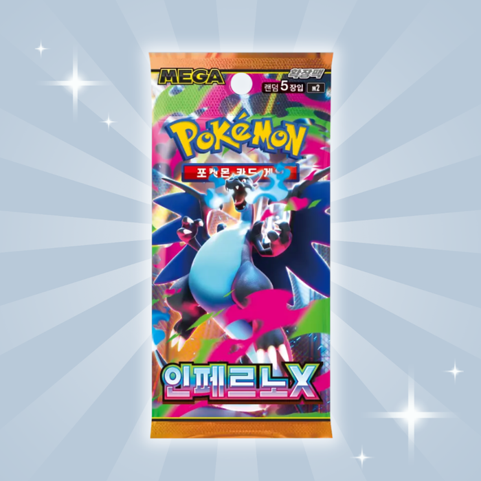 4x Pokémon Inferno X – Booster Pack (Koreanisch) | Original Koreanisches Sammelkarten