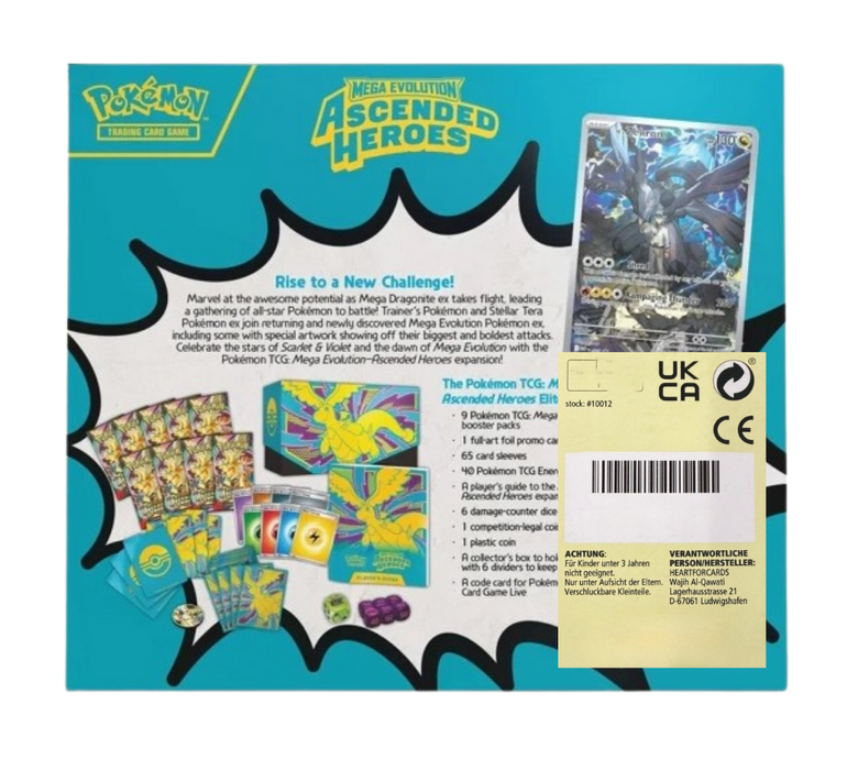 Pokémon ME2.5 – Ascended Heroes Elite Trainer Box (ETB) | Englisch | 9 Boosterpacks | Promo Karte | Mega-Entwicklung