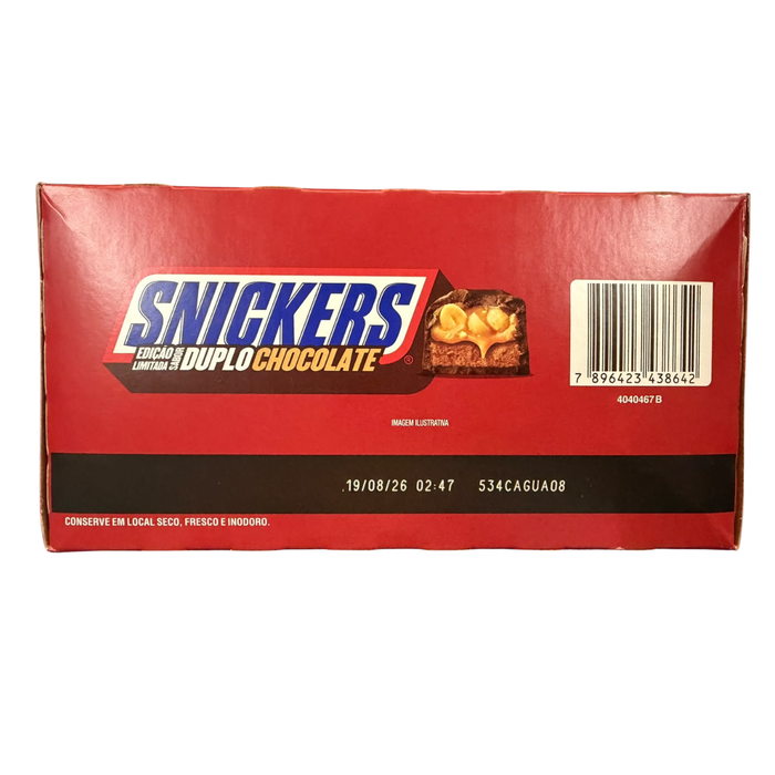 SNICKERS Duplo Chocolate 20 x 42 g – Brasilianische Limited Edition – Schokoriegel mit doppeltem Schokoladengenuss, Erdnüssen, Karamell und Nougat – 20er-Pack – 840 g