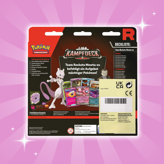 Pokémon Liga-Kampfdeck – Rocket Mewtu ex (Deutsch) | Spielbereites 60-Karten-Deck für Einsteiger & Sammler | Inklusive Zubehör