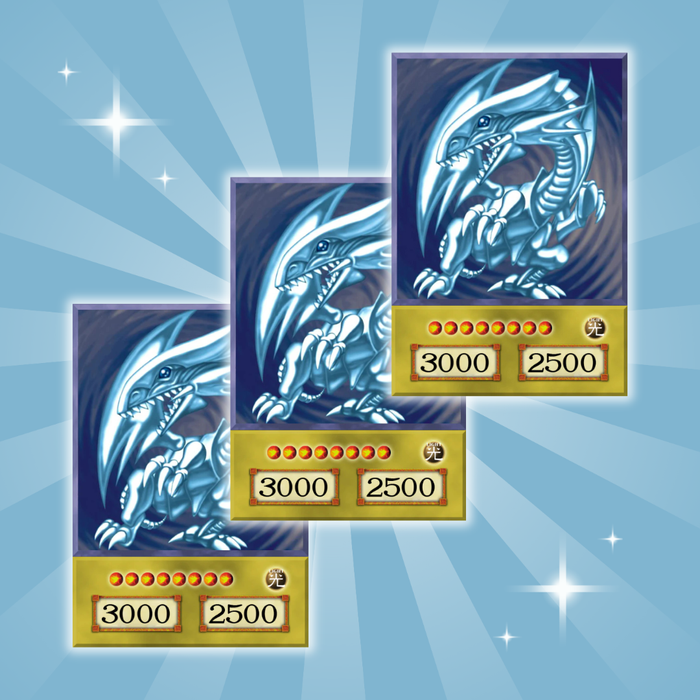 3x Yu-Gi-Oh! Blue-Eyes White Dragon – Orica | Set aus 3 Custom-Karten | Fan-Design Sammelkarten