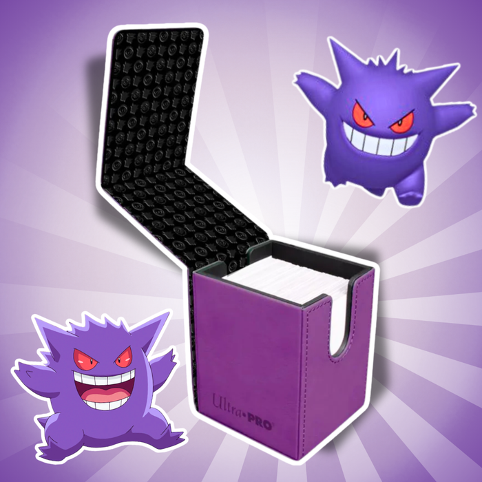 Ultra PRO Elite Gengar Premium Alcove Flip Deck Box – Magnetische Kartenhülle für 100+ Karten