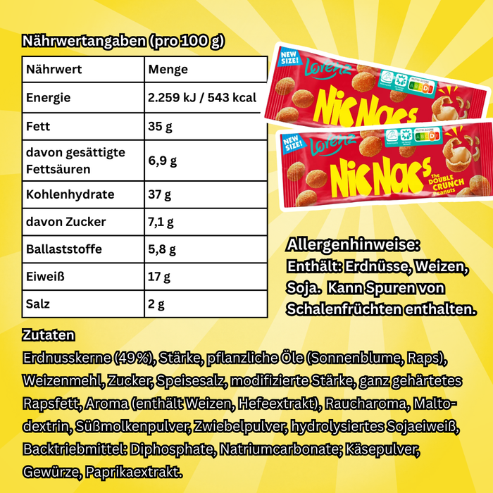 Lorenz Nic Nac’s – 24×35 g – Knusprige Erdnuss-Snacks