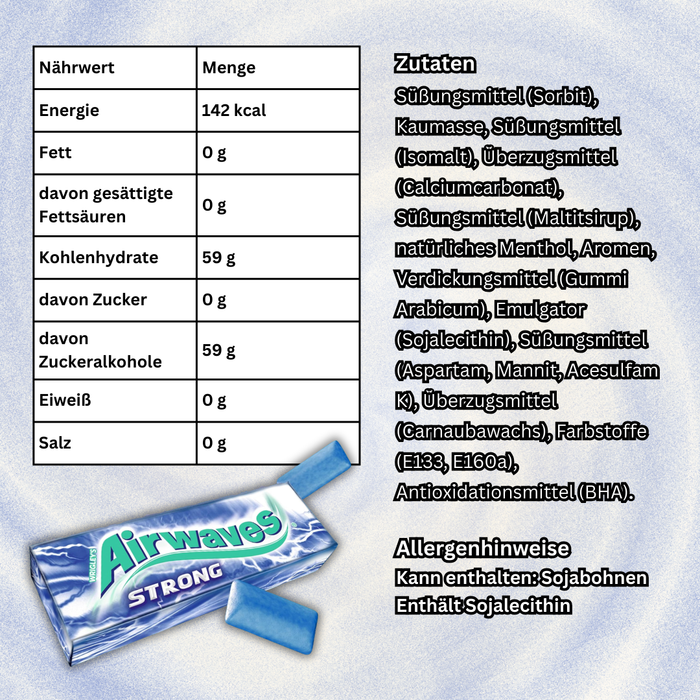 30x Airwaves Kaugummi Zuckerfrei Strong – Menthol Kaugummi Dragees | 10 Dragees pro Packung