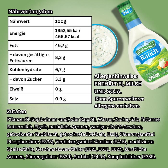 Hidden Valley Original Ranch Dressing Cremiges Salatdressing (473ml)