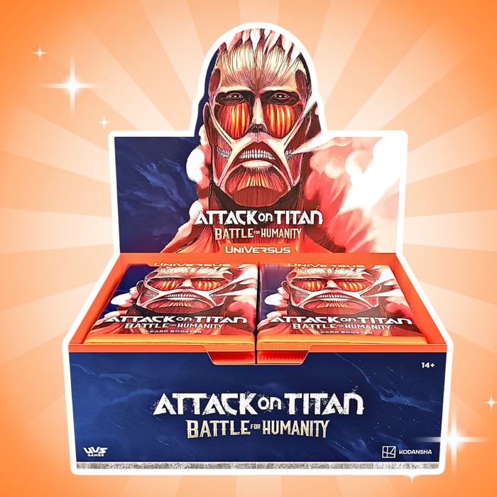 Attack on Titan Battle of Humanity Booster Display Englisch – 24 Boosterpacks, je 11 Karten, Sammelkartenspiel Box