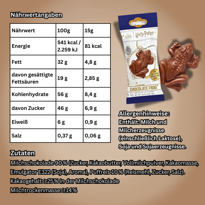 Harry Potter Chocolate Frog – Schokoladenfrosch – 15 g