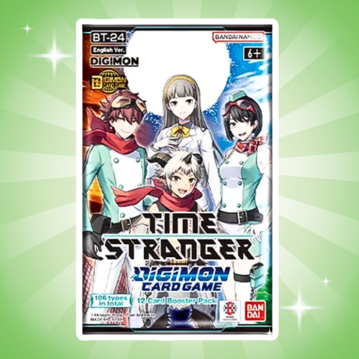 Digimon TCG Time Stranger BT24 Booster Display Englisch – 24 Boosterpacks, je 12 Karten, Offizielle Sammelkarten Box
