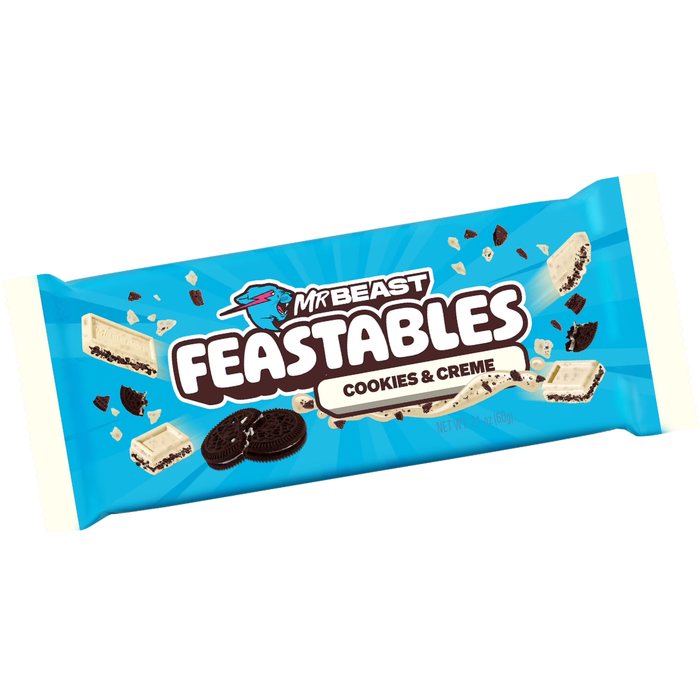 Mr Beast Feastables Schokoladenriegel | 4er-Pack: Peanut Butter, Milk Chocolate, Milk Crunch & Almond | 4 x 60g | Hochwertige Zutaten & unwiderstehlicher Geschmack