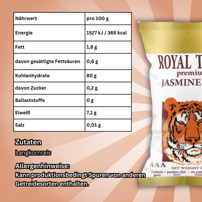 Royal Tiger Premium Jasmine Rice – Duftreis Langkorn – 1×18 kg