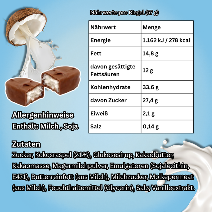Bounty Kokos Schokoriegel, 24er Pack (24 × 57 g) – Milchschokolade mit saftigem Kokosmark
