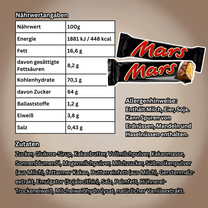 Mars Schokoriegel – 24 Stück à 51 g – Klassischer Schokoladenriegel