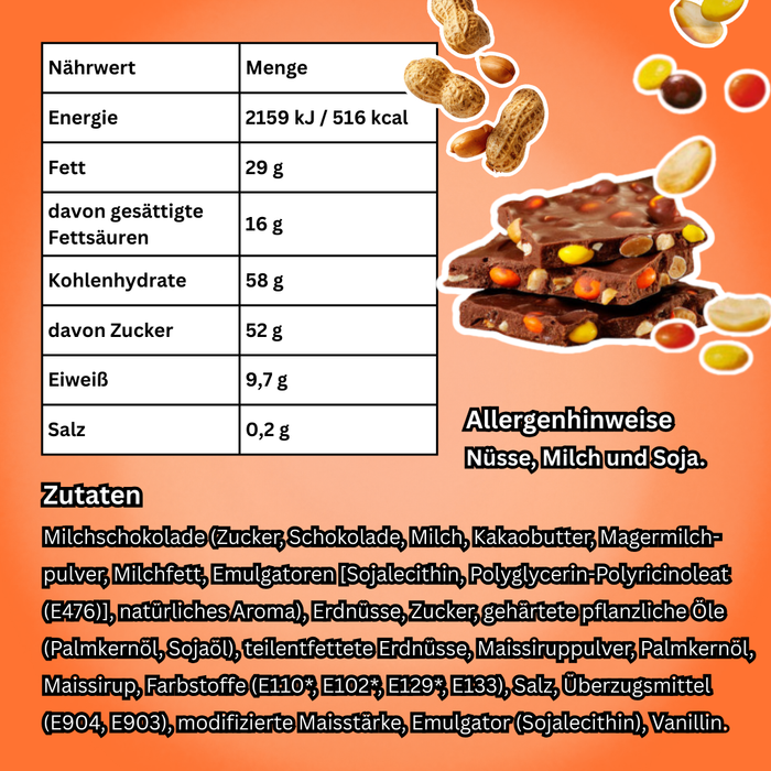 Reese's Pieces Bark 170 g – Milchschokolade mit Erdnüssen und bunten Pieces