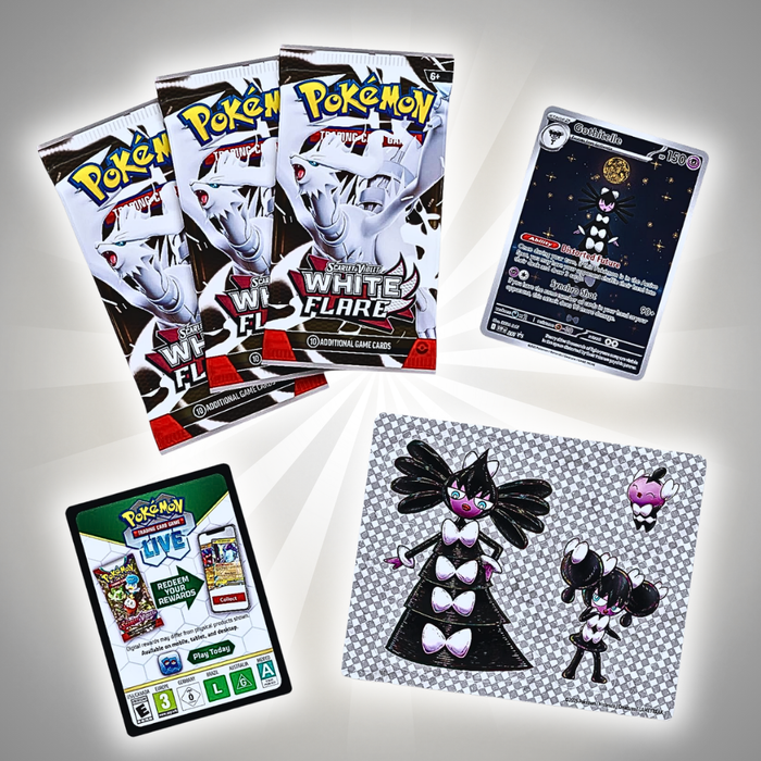 Pokémon White Flare Sticker Collection | Englisch | 3 Booster + Promokarte + Sticker
