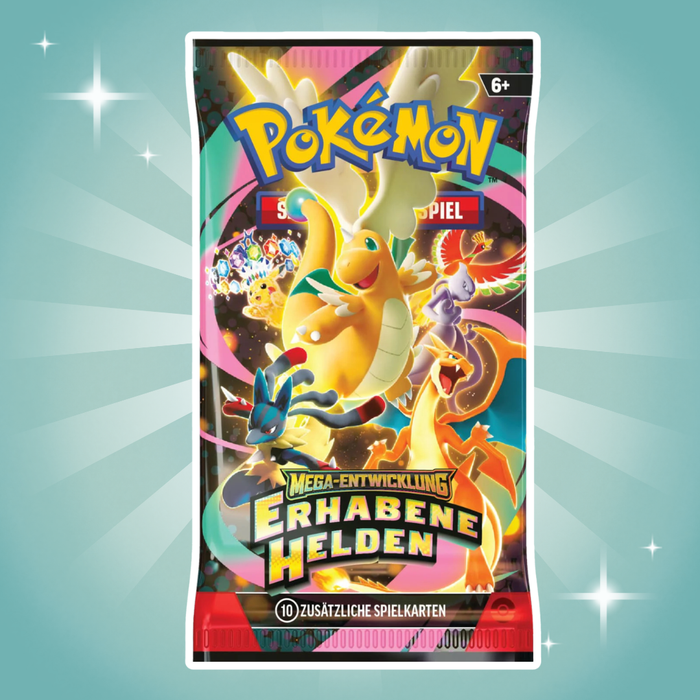 Pokémon Erhabene Helden Booster Bundle Deutsch – 6 Boosterpacks, Sammelkartenspiel Erweiterung, Neu & OVP