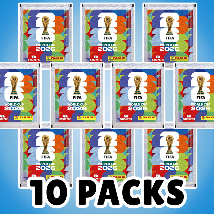10x Fifa World Cup 2026 Sticker Tüten – 7 Sticker je Tüte – insgesamt 70 Stickern